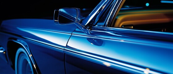 Classic Cars at Night | Blue Car Reflection | Night Drive