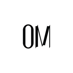 OM monogram logo design letter text name symbol monochrome logotype alphabet character simple logo