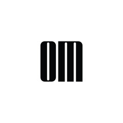 OM monogram logo design letter text name symbol monochrome logotype alphabet character simple logo