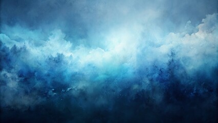 Obraz premium Misty Blue Watercolor Abstract Background - Serene Minimalist Texture
