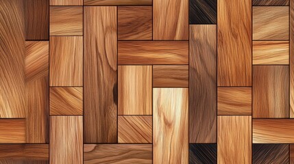 High-Quality Close-Up of a Beautiful Laminate Parquet Wood Flooring with Rich Colors and Textures Ideal for Interior Design Projects