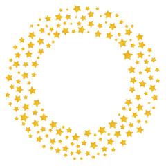 Lame glitter, frame, star, ring. Circular gold star wreath with empty space in the center. invitations, award promotions, festive campaigns, holiday-themed graphics. luxury-themed events, award cere

