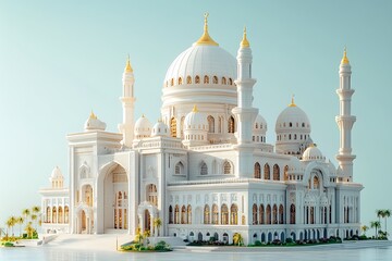 Obraz premium Mosque Building 3d Icon illustration