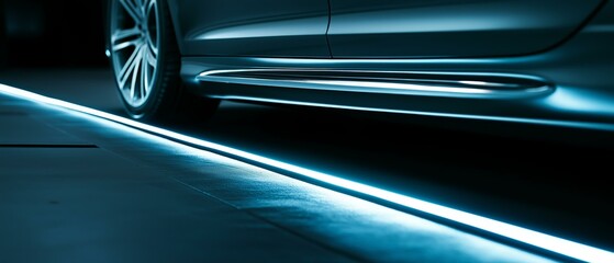 Modern Electric Car Design and Technology, Futuristic Automobile Interior