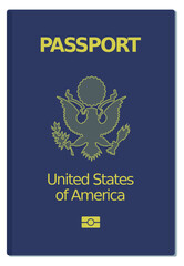 Passport of USA in the style of flat design (cut out)