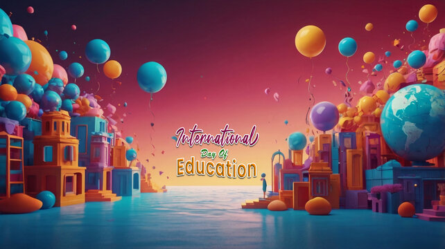 International Day of Education Banner Concept