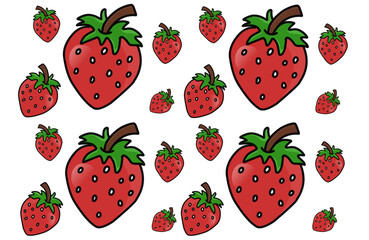 Red natural fresh strawberry sweet tasty whole berry vector illustration isolated on white background