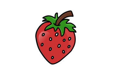 Red natural fresh strawberry sweet tasty whole berry vector illustration isolated on white background