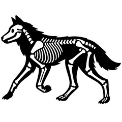 Wolf skeleton silhouette