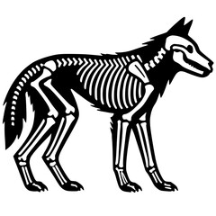 Wolf skeleton silhouette