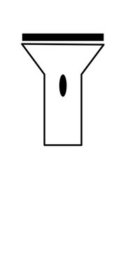 black and white flashlight outline clip art preview