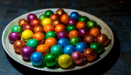 A clean backdrop allows candies to shine bright.  