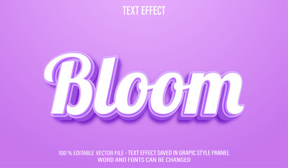 Soft Purple Bloom 3d editable text effect style