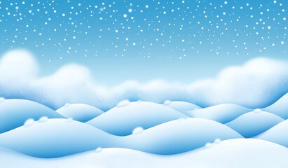 Artistic representations of frosty hills and wintry scenery.
