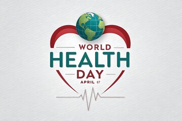 World health day on 7th April banner illustration on white background