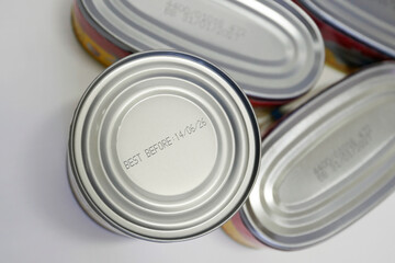 Best before date on canned food.