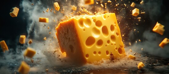 Exploding Swiss Cheese Block