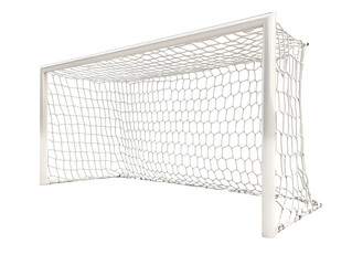 Isolated Soccer Goal with White Net