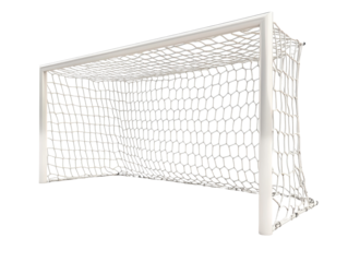 Isolated Soccer Goal with White Net