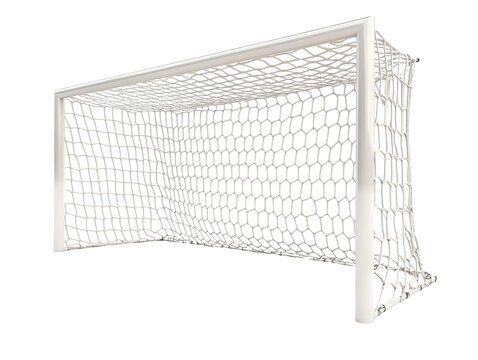 Isolated Soccer Goal with White Net