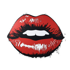 Grunge red lips
