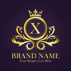 Luxury Gold Monogram Logo Letter X