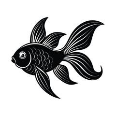 illustration of a fish vector image artwork silhouette on white background