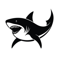 shark vector image illustration and artwork silhouette on white background