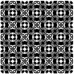  Seamless pattern with repeating abstract shapes.Black and white texture.Design element for prints, decoration, cover, textile,wallpaper, background, wrapping paper, clothing, fabric, package, cards.