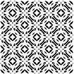 Obraz premium Seamless pattern with repeating abstract shapes.Black and white texture.Design element for prints, decoration, cover, textile,wallpaper, background, wrapping paper, clothing, fabric, package, cards.