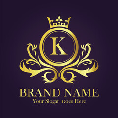 Luxury Gold Monogram Logo Letter K