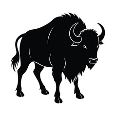 black and white bull vector image illustration and artwork silhouette on white background