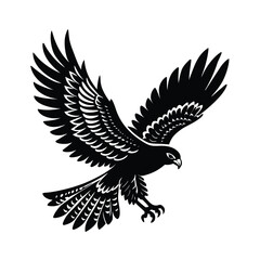 eagle with wings vector image illustration and artwork silhouette on white background
