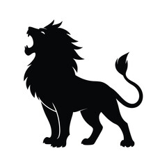 Lion roaring vector image illustration and artwork silhouette on white background