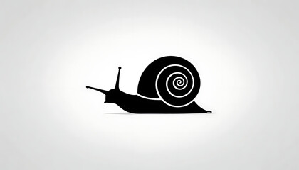 Simple Elegant Black Snail Silhouette Icon Graphic Design Element for Nature Ecology or Slow Movement Concept Illustration Vector 