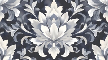 Vintage Damask Pattern in Soft Muted Tones for Elegant Decor