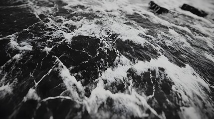 High-Quality Seamless Black and White Marble Texture Photorealistic