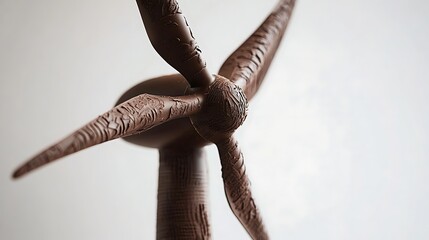 A chocolate wind turbine with rotating edible blades and textures