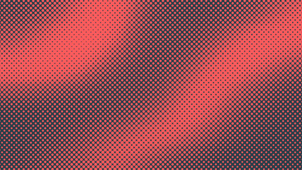 Inverted Dots Subtle Texture Half Tone Pattern Vector Distorted Surface Red Black Abstract Background. Flowing Effect Half Tone Graphic Abstraction. Retro Styled Wallpaper Dotted Art Illustration