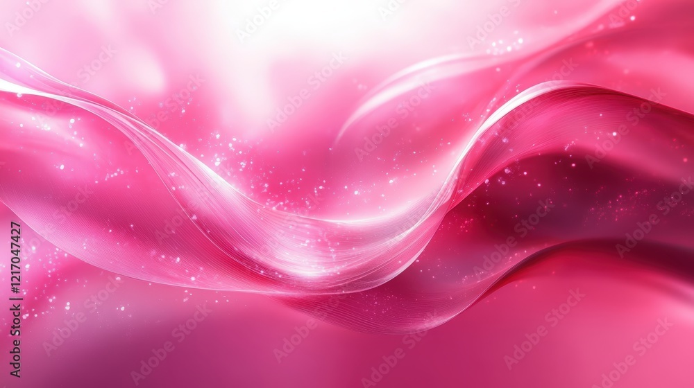 Poster ethereal pink background with soft flowing waves and sparkling lights for creative projects and desi