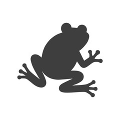 Jumping Frog Silhouette in Minimalist Design