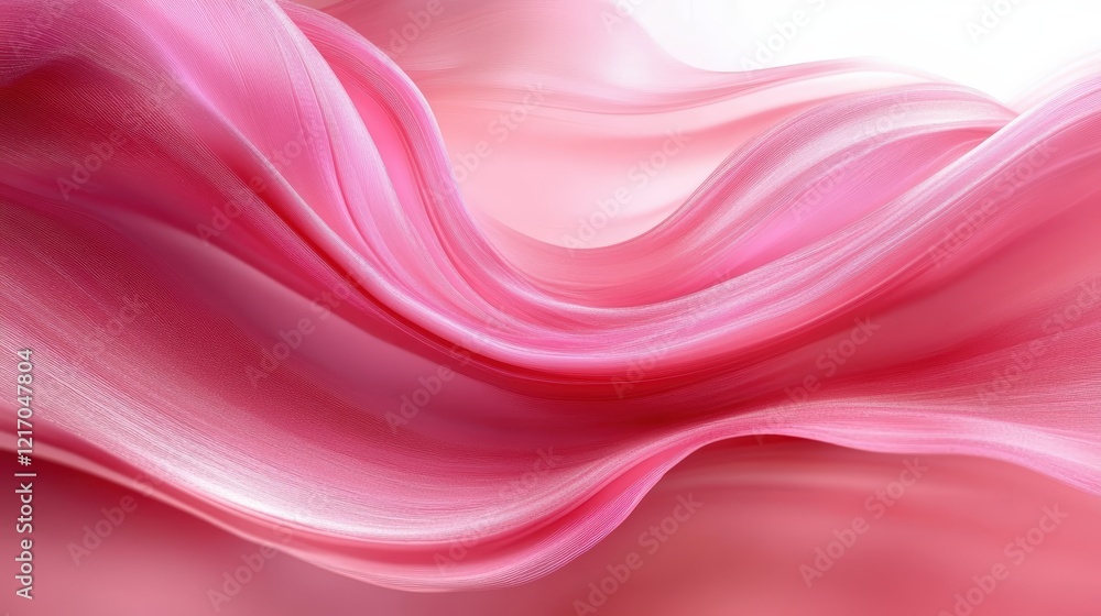 Poster elegant flowing pink fabric with soft curves and subtle gradients for creative backgrounds and desig