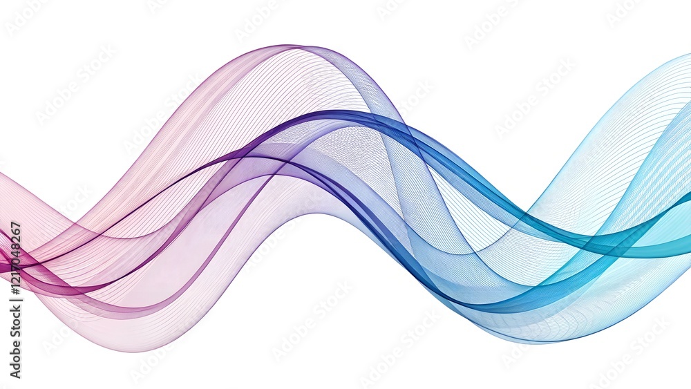 Poster this image showcases a flowing, abstract design element consisting of translucent