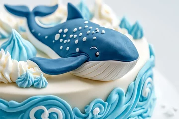 Gordijnen Whale-Themed Cake for World Whale Day © Jennie Pavl