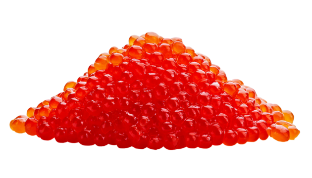 red Caviar isolated on white background clipping path