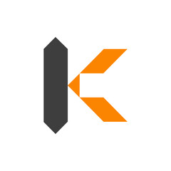 A modern and geometric letter "K" logo design.
