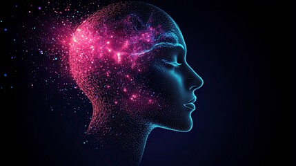 Human head puzzle. Thinking, psychology, intelligence and generating creative ideas concept. Vector illustration 