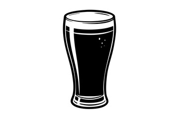 a glass of beer silhouette vector illustration