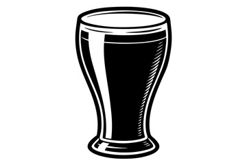 a glass of beer silhouette vector illustration
