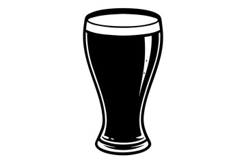 a glass of beer silhouette vector illustration